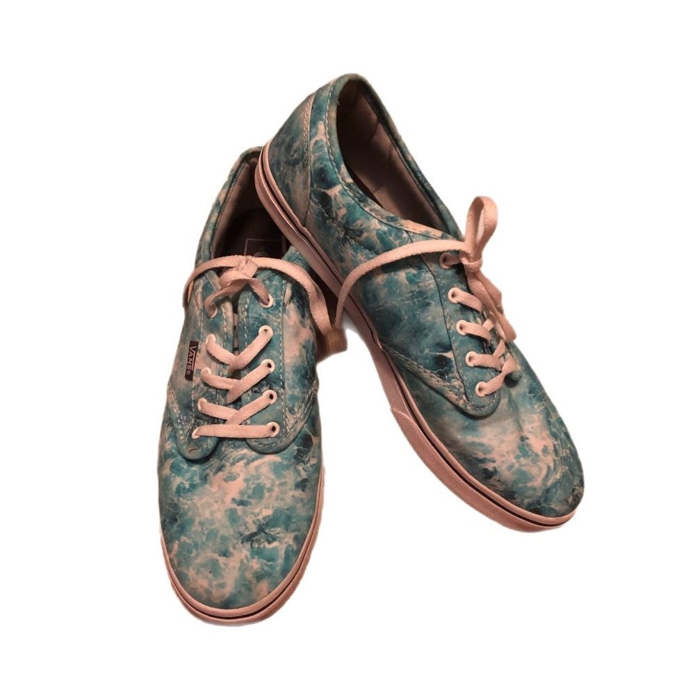 Vans Off The Wall Shoes Tie Dye Blue Size 8.5women’